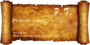 Prorok Tomaj névjegykártya